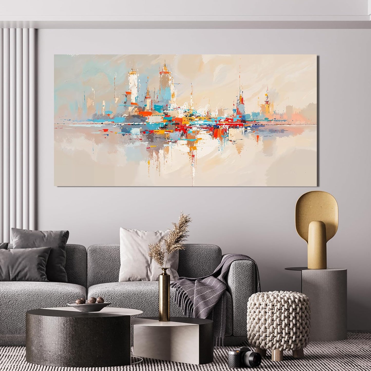 Canvas Wall Art Decor Large Wall Art Pictures for Living Room Abstract Canvas Art Wall Decor Colorful Abstract Wall Art Prints Artwork for Walls Wall Art Decorations Bedroom Home Decor 24" X 48"