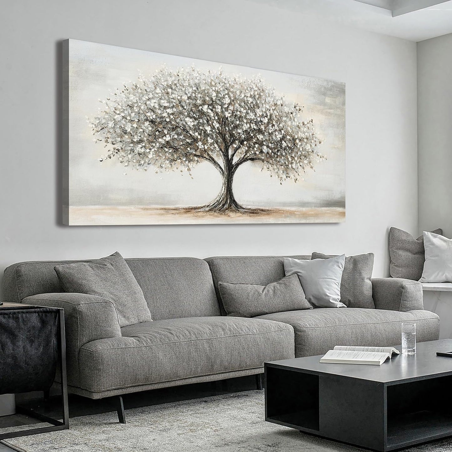 Canvas Wall Art Decor Tree of Life Wall Art Modern Large Black and White Wall Art Prints Canvas Art Decor Large Artwork for Walls Pictures for Living Room Home Office Wall Decor 29"X58"