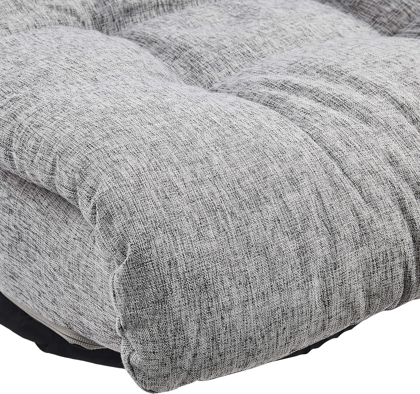 Amazon Basics Swivel Foam Lounge Chair with Headrest, Floor-Compatible, Adjustable, Gaming, 26.3D x 23.5W x 13.7H in, Grey